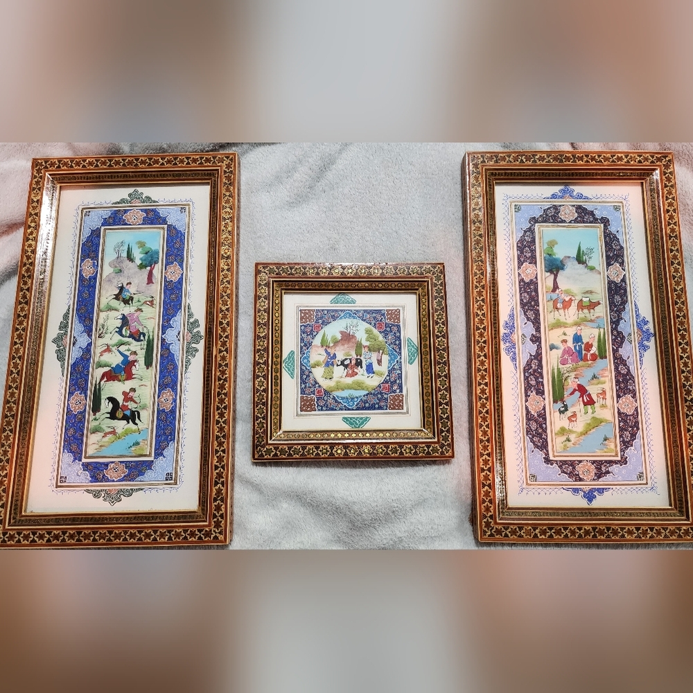 812. Persian set of western farmer paintings